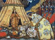 Tsar Dadon meets the Shemakha queen Ivan Bilibin